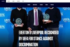 埃弗頓與利物浦聯(lián)手抵制種族歧視，獲2025年歐足聯(lián)足球獎(jiǎng)
