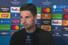 阿爾特塔：20分鐘我們該3-0領(lǐng)先 可惜幸運沒站我們這邊