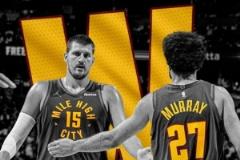 合砍47+24！掘金G3勝利海報(bào)：穆雷與約基奇擊掌瞬間成焦點(diǎn)