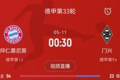 拜仁慕尼黑對(duì)門興格拉德巴赫實(shí)現(xiàn)三連勝，創(chuàng)2014年以來最長(zhǎng)連勝紀(jì)錄