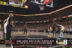 米切爾季后賽連續(xù)兩場(chǎng)40+ 玩出花來對(duì)標(biāo)詹姆斯隊(duì)史