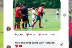 C羅社媒祝賀迷你羅：兒子，祝賀你的葡萄牙首秀，真為你驕傲！