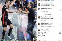 范迪克點(diǎn)贊德容社媒：冠軍之王??