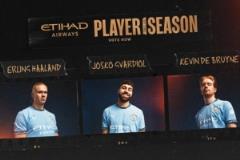 曼城賽季最佳球員候選名單公布：哈蘭德、格瓦迪奧爾、德布勞內(nèi)