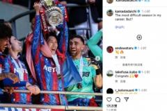 鐮田大地曬捧杯照：歷經(jīng)難關仍保持冠軍氣質(zhì)