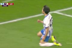 進(jìn)球上雙！維爾貝克射門被撲，三笘薫高難度凌空斬破門！