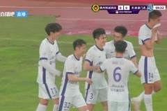 津門(mén)虎1-0領(lǐng)先！劉俊賢角球開(kāi)出，王政豪搶點(diǎn)頭球破門(mén)