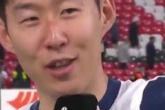 孫興慜賽后采訪對(duì)凱恩說：凱恩！我們也贏了！