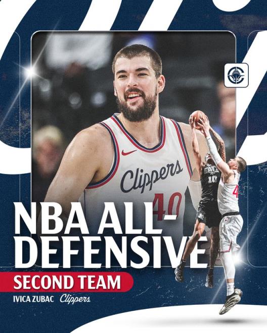 祖巴茨入選最佳防守陣容，哈登發(fā)文祝賀