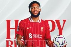 利物浦祝福喬-戈麥斯28歲生日快樂，球員為紅軍出戰(zhàn)241場獲8座獎杯