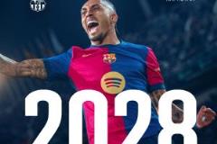 拉菲尼亞續(xù)約巴薩至2028年，56場34球22助攻助球隊奪三冠