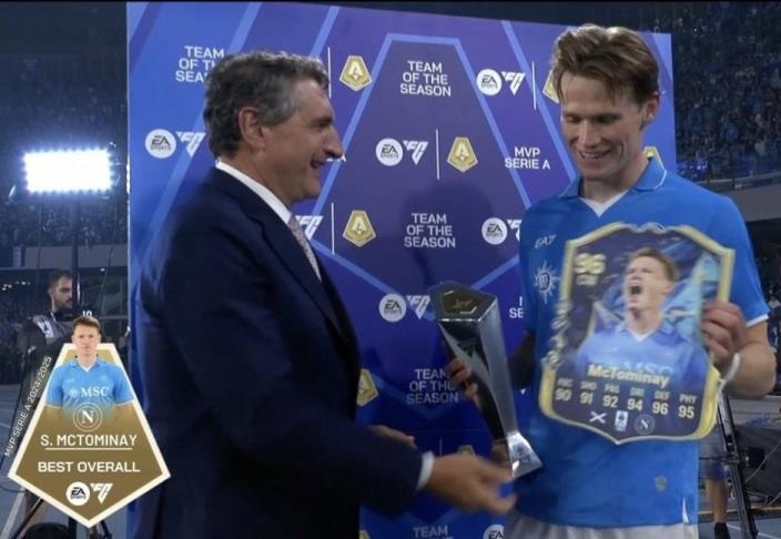 官方：麥克托米奈獲2024/25賽季意甲最佳球員稱號