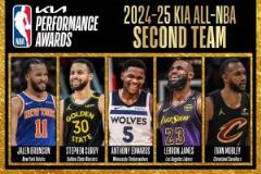 最佳陣容二陣：布倫森、庫(kù)里、愛德華茲、詹姆斯、莫布里