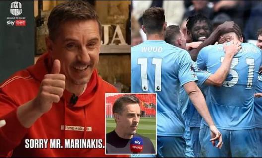 TA：因內(nèi)維爾社交媒體言論，諾丁漢森林禁止其入場(chǎng)解說(shuō)收官戰(zhàn)