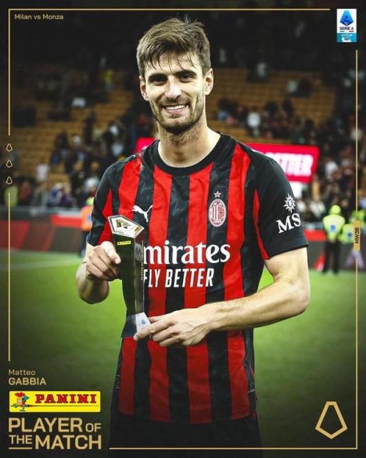 頭球破門建功，加比亞榮膺米蘭vs蒙扎全場最佳球員