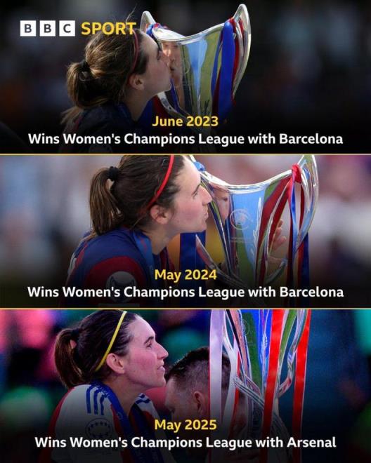 錦鯉阿森納女足前鋒卡爾登泰近5個(gè)賽季4次助隊(duì)問(wèn)鼎女足歐冠