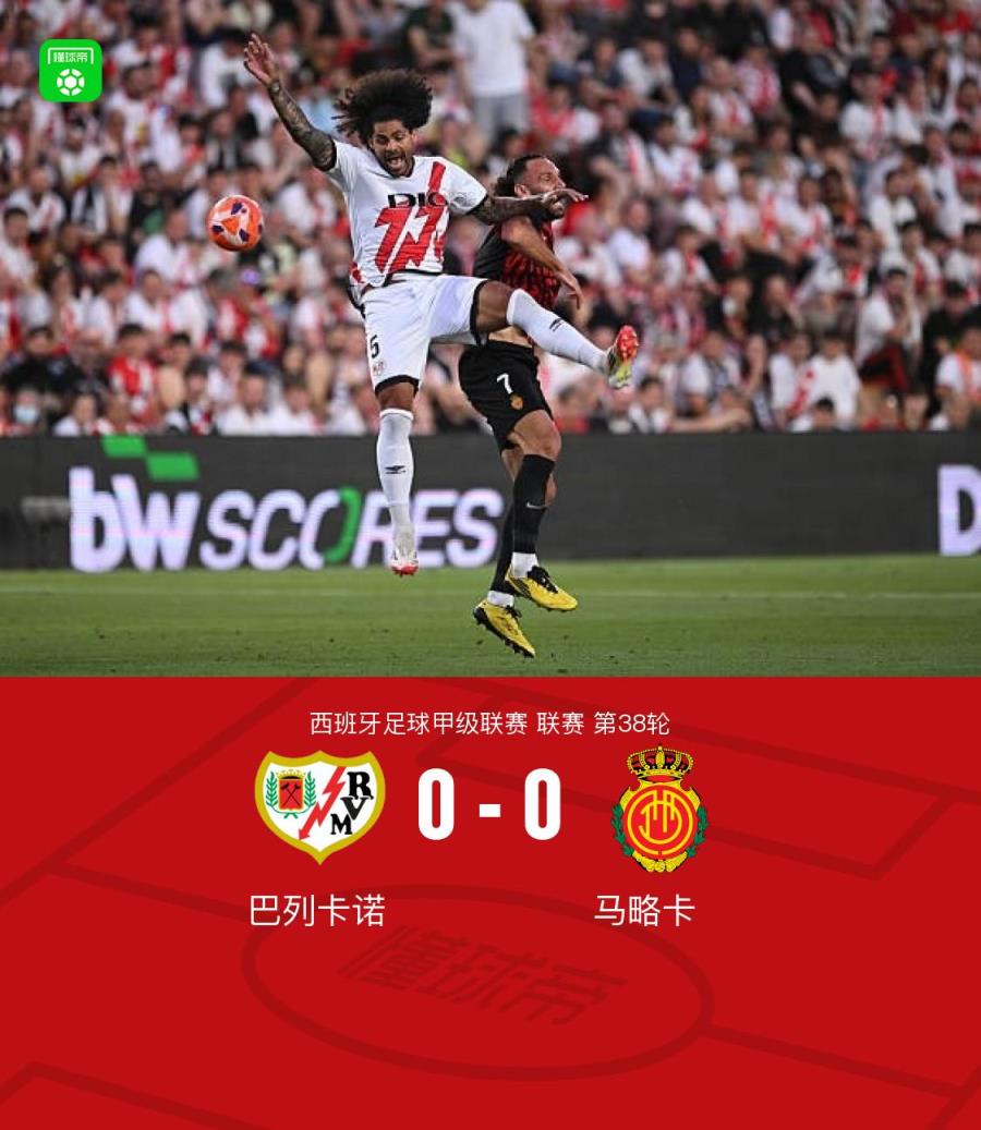 巴列卡諾 vs 馬略卡：客隊全場兩射正，比賽懸念依舊