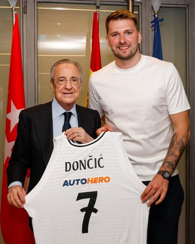 東契奇重返皇馬男籃主場(chǎng)觀賽，身型更顯精瘦