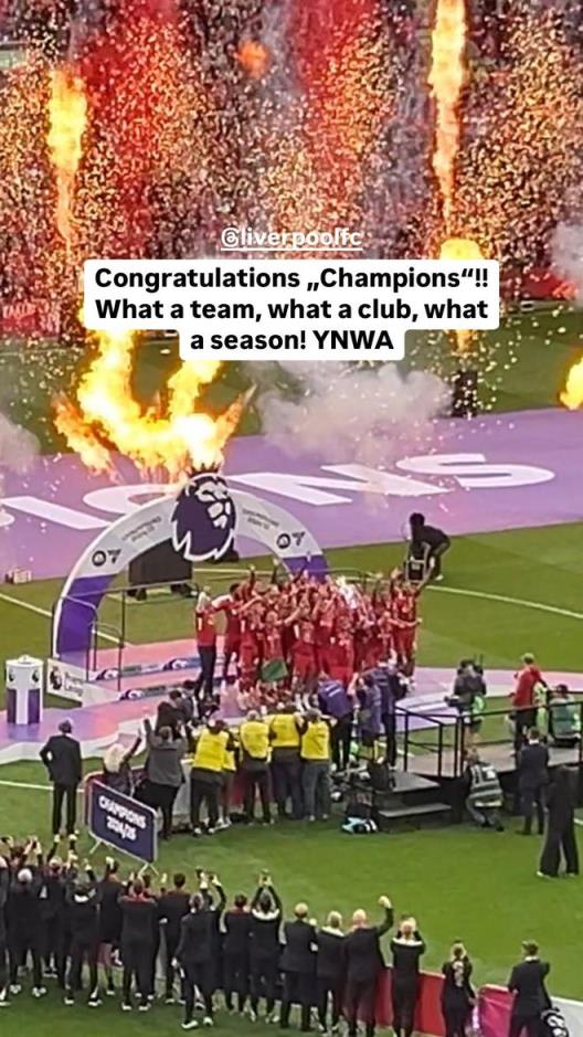 克洛普曬利物浦英超冠軍照：現(xiàn)場見證榮耀時刻