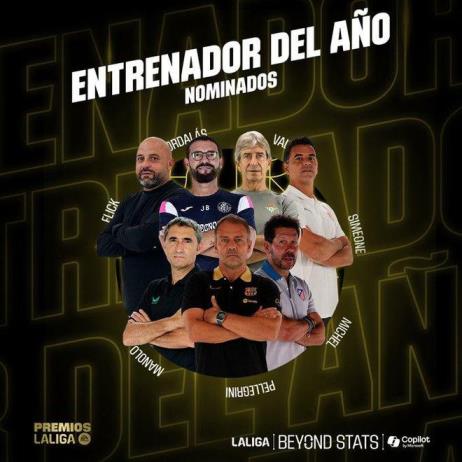 西甲聯(lián)賽本賽季最佳主帥候選：弗里克領(lǐng)跑，巴爾韋德、西蒙尼入選