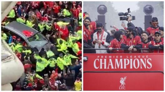 利物浦奪冠游行中發(fā)生汽車撞人事故，詹姆斯驚呼：“天??！怎么會這樣？”